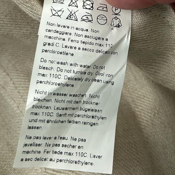 Marina Rinaldi Linen Blazer Women's Large Tan Beige Lightweight Lagenlook - Picture 7 of 7